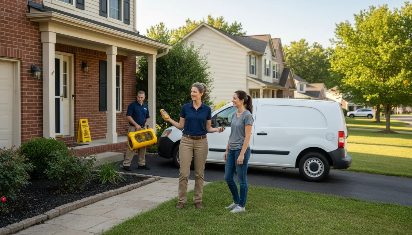 Residential water damage restoration in Berwick, IL
